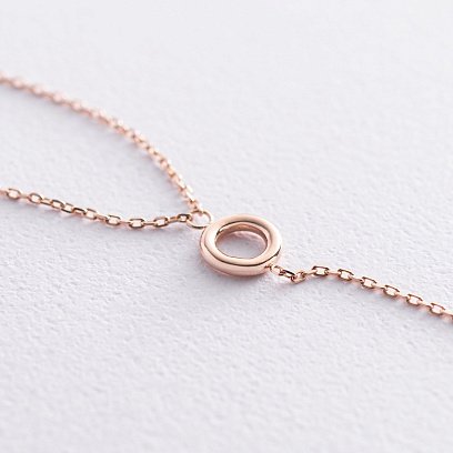 Колье "Кружочки" в красном золоте кол01838 №6