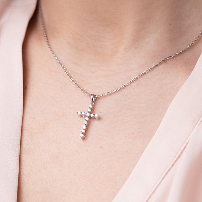 Золотой крестик (бриллиант) пб0163ri №2