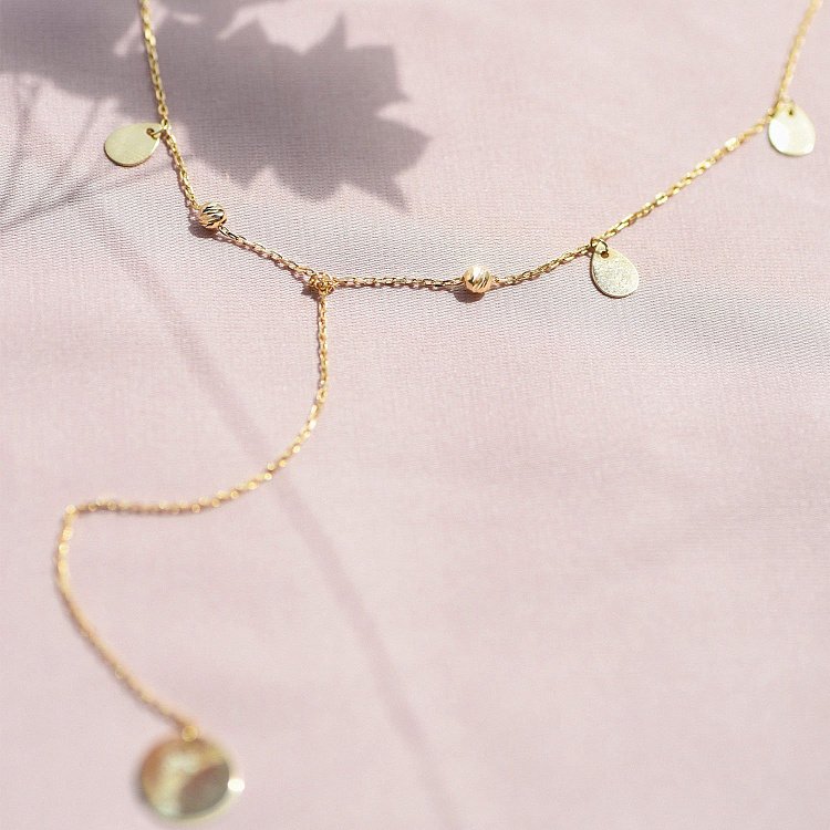 Колье "Капельки" в желтом золоте кол01630 от ювелирного магазина Оникс - 2