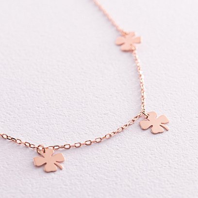 Колье "Клевер" в красном золоте кол02084 №3