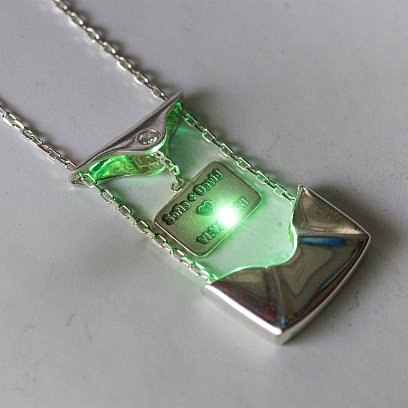 Серебряное колье "Конверт с секретом" (возможна гравировка) 181215 №15