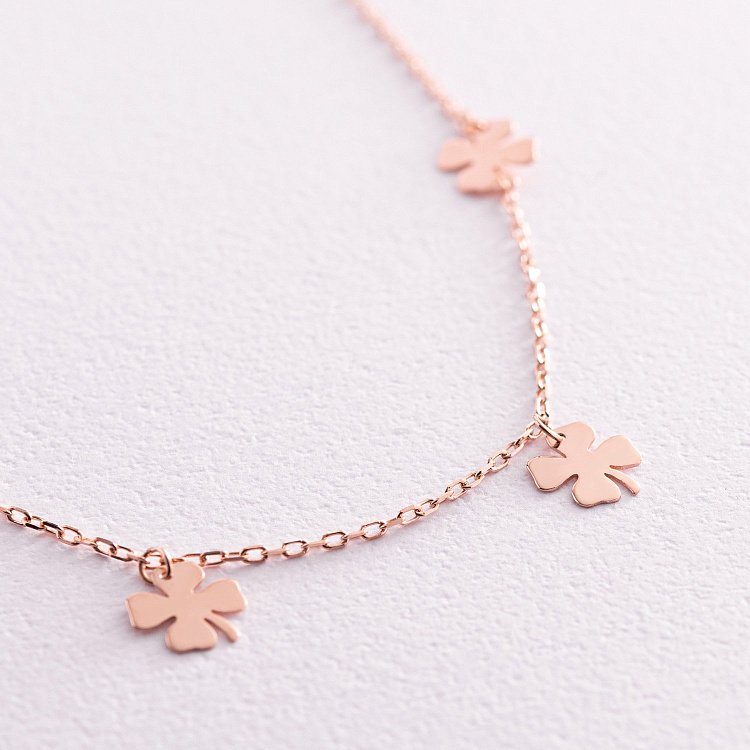 Колье "Клевер" в красном золоте кол02084 от ювелирного магазина Оникс - 2