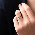 Золотое кольцо "Сердечко" с фианитом к06818 от ювелирного магазина Оникс