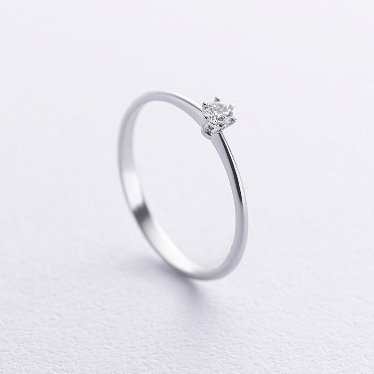 Помолвочное кольцо с бриллиантом (белое золото) 229291121 от ювелирного магазина Оникс