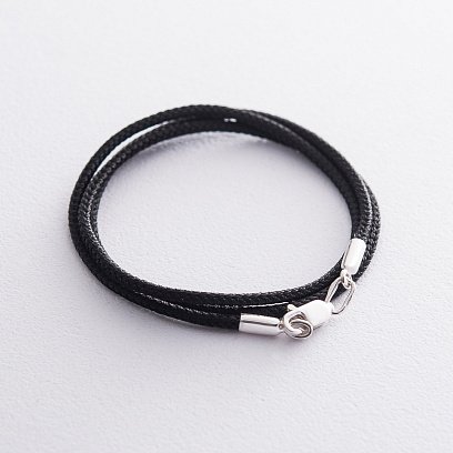 Шовковий шнурок зі срібною застібкою 18736