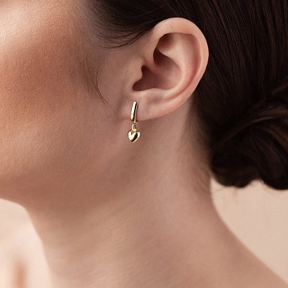 Сережки "Сердечки" у жовтому золоті с08389 №2