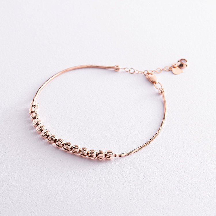 Браслет "Кульки" у червоному золоті б05121 від ювелірного магазину Онікс