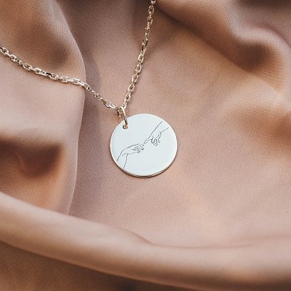 Серебряный кулон "Касание Создателя" (2.1 см) 133090соз №2