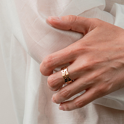 Кольцо "Merry" в желтом золоте к08270 №2