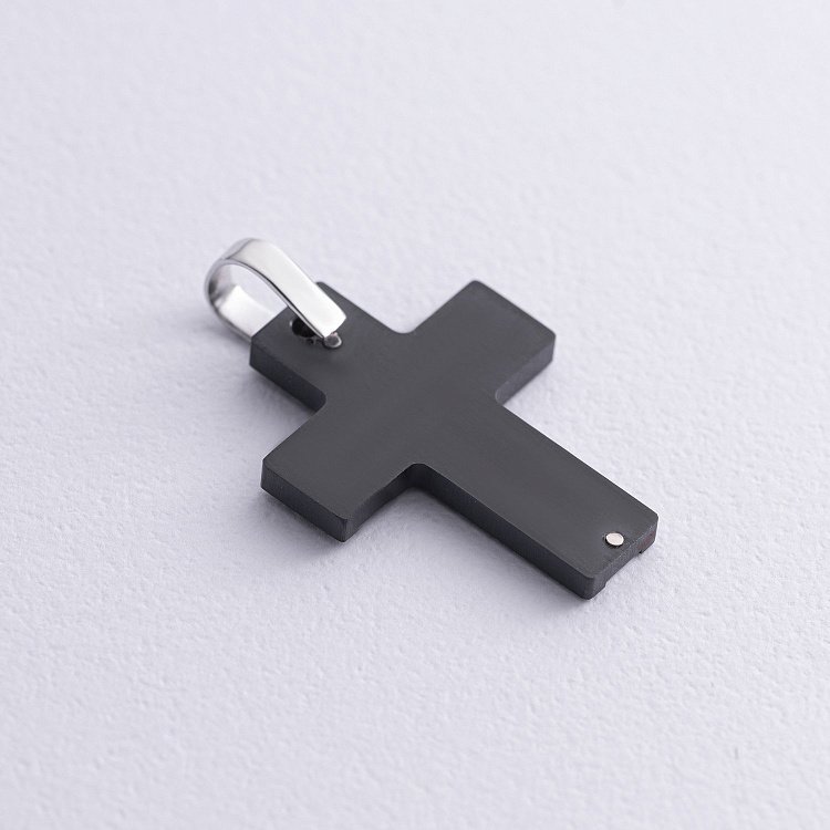 Хрест із білого золота (циркон, фіаніти) 403-00006/1 від ювелірного магазину Онікс - 4