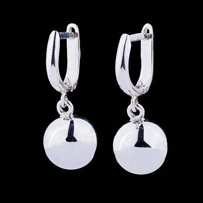 Срібні сережки "Кульки" 121989 №2