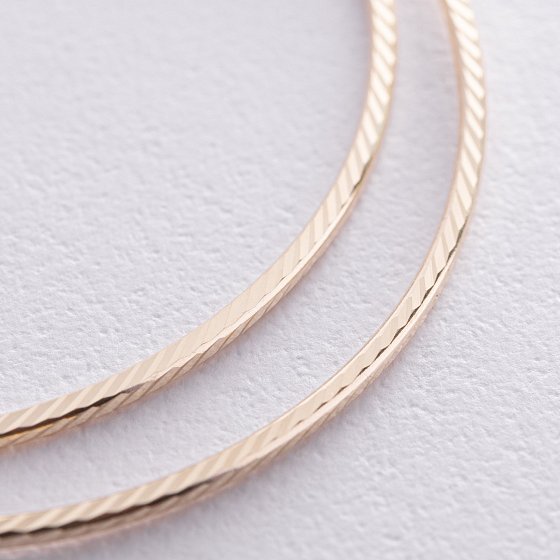 Сережки - кільця в жовтому золоті (5.4 см) с08601 №5
