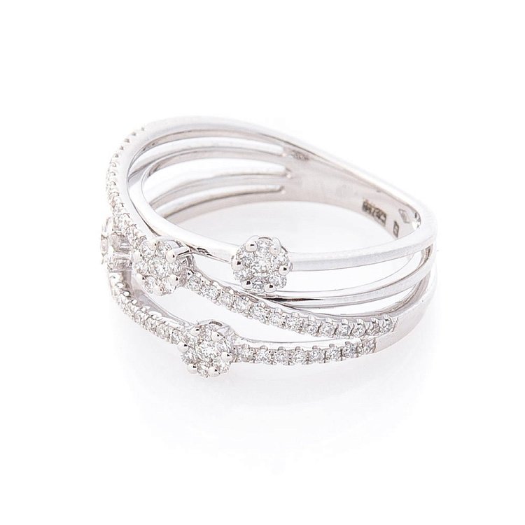 Золота каблучка з діамантами кб0177са від ювелірного магазину Онікс - 1