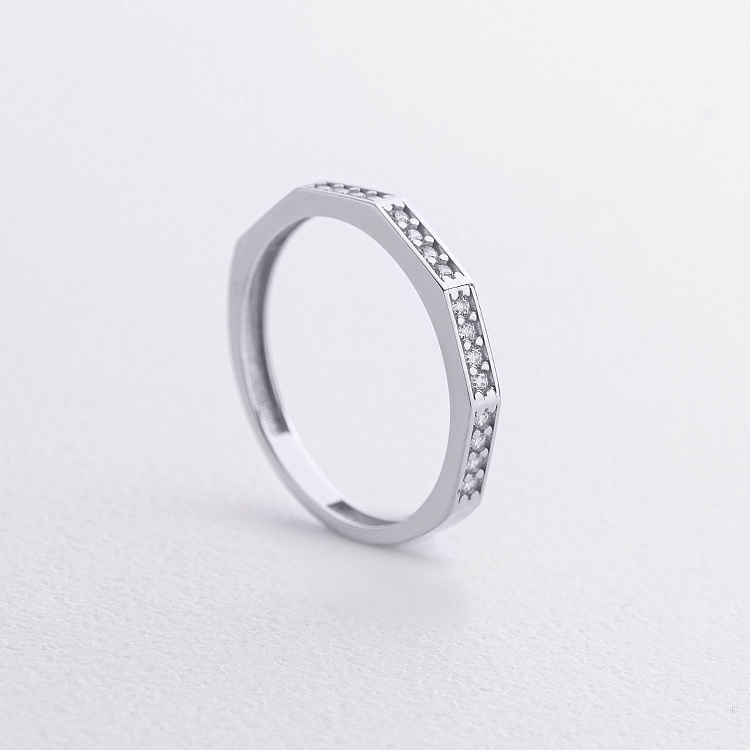 Кольцо "Далия" в белом золоте (фианиты) к08053 от ювелирного магазина Оникс