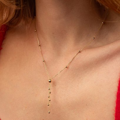 Кольє "Кульки" у жовтому золоті кол02486 №2