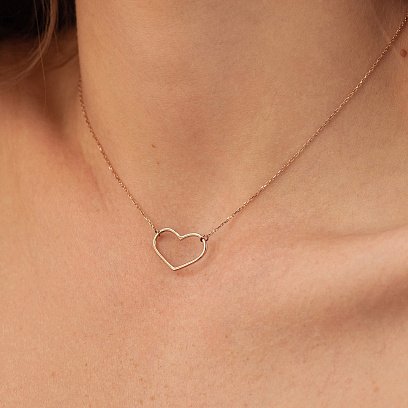 Кольє "Сердечко" у червоному золоті кол02471 №2