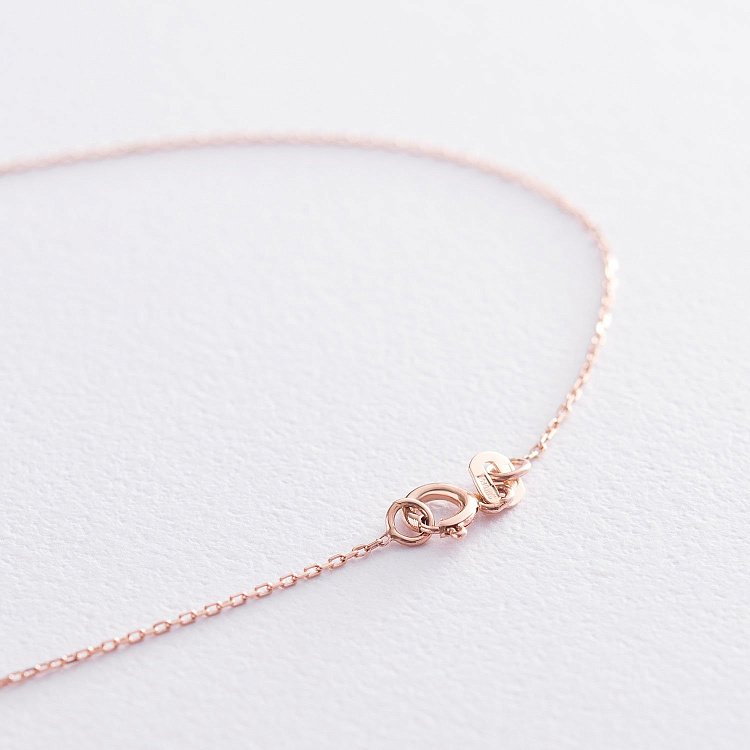 Золотое колье с фианитом кол01356 от ювелирного магазина Оникс - 2