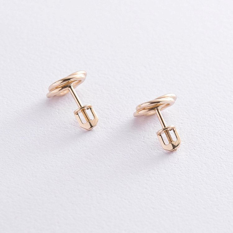 Сережки - пусети "Захоплення" в жовтому золоті с06937 від ювелірного магазину Онікс - 2