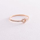 Золотое кольцо "Сердечко" с бриллиантами кб0458ca от ювелирного магазина Оникс - 2