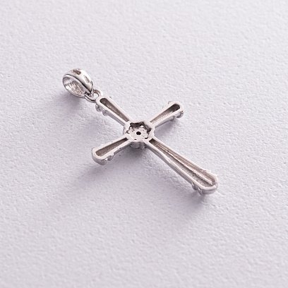 Золотой крест с фианитами п02075 №3