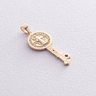 Золотая подвеска - ключ "Святой Бенедикт" п03281 от ювелирного магазина Оникс