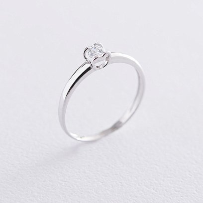 Помолвочное кольцо в белом золоте (фианит) к05879