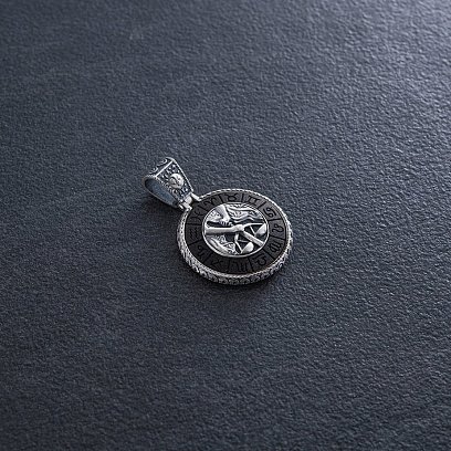 Серебряный кулон "Знак зодиака Весы" с эбеном 1041терези №5