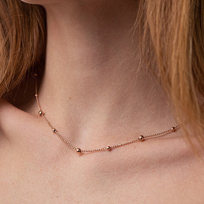 Колье "Шарики" в красном золоте кол02127 №4