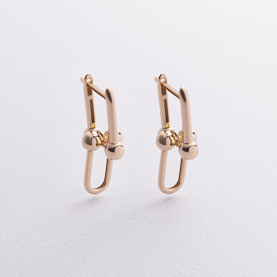 Сережки "Фантазія" в жовтому золоті (mini) с09515
