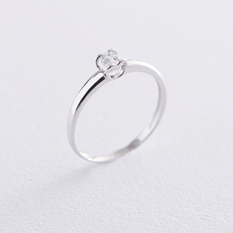 Помолвочное кольцо в белом золоте (фианит) к05879 от ювелирного магазина Оникс