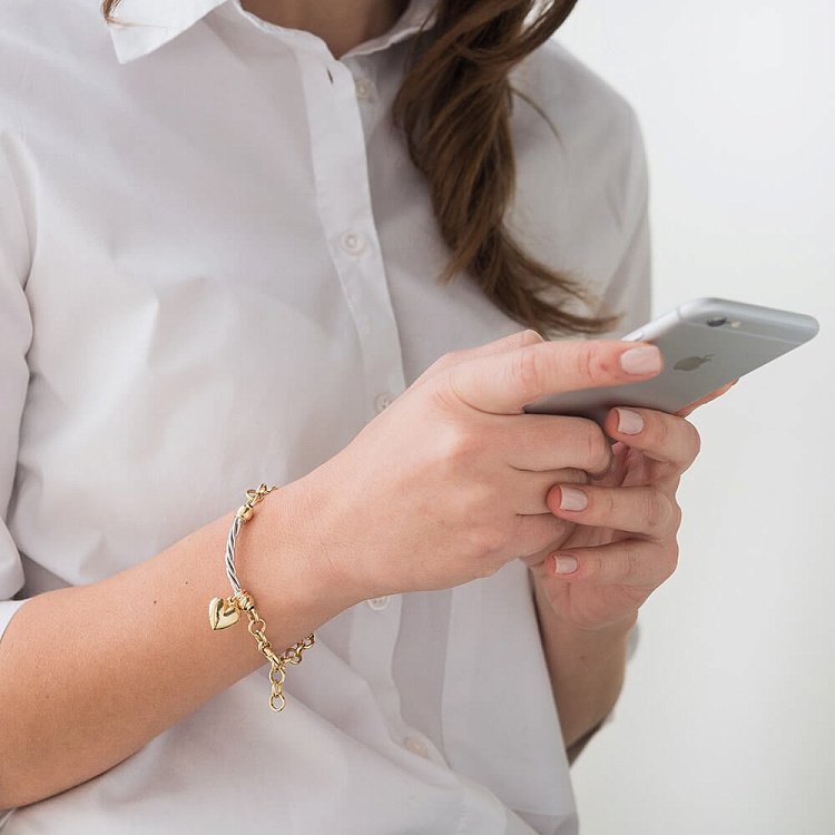 Золотий браслет з білого і жовтого золота б01873 від ювелірного магазину Онікс - 4