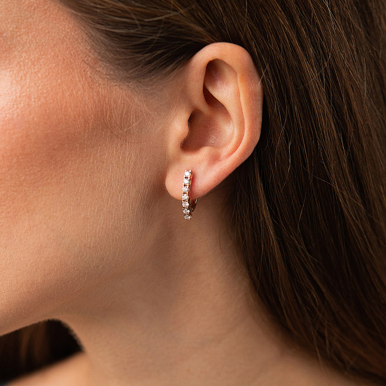 Золоті сережки з діамантами 345241321 від ювелірного магазину Онікс - 1