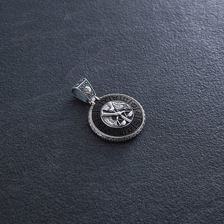 Серебряный кулон "Знак зодиака Весы" с эбеном 1041терези от ювелирного магазина Оникс - 4