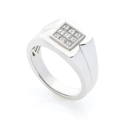 Золотая печатка с бриллиантами к1084