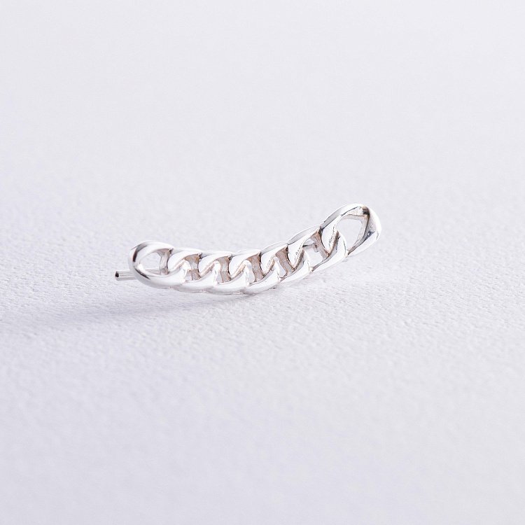 Срібна моносережка "Ланцюжок" 123227 від ювелірного магазину Онікс