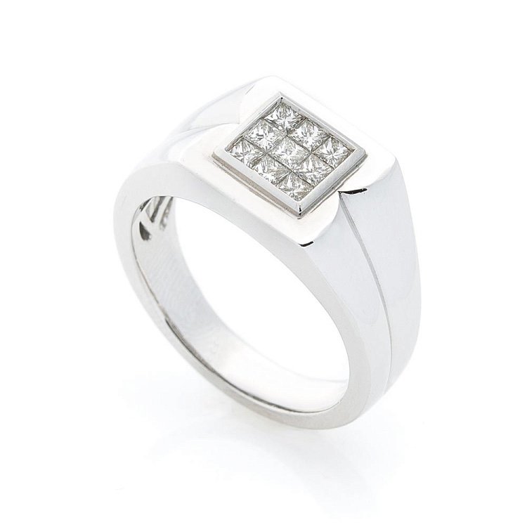 Золотая печатка с бриллиантами к1084 от ювелирного магазина Оникс