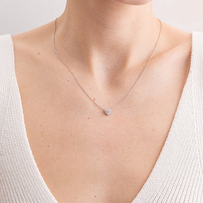 Золоте кольє "Серце" з діамантами 722201121 №2