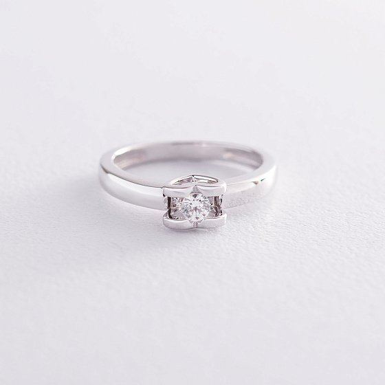 Золотое помолвочное кольцо "Сердце" (куб. циркон Swarovski) к06278 №3