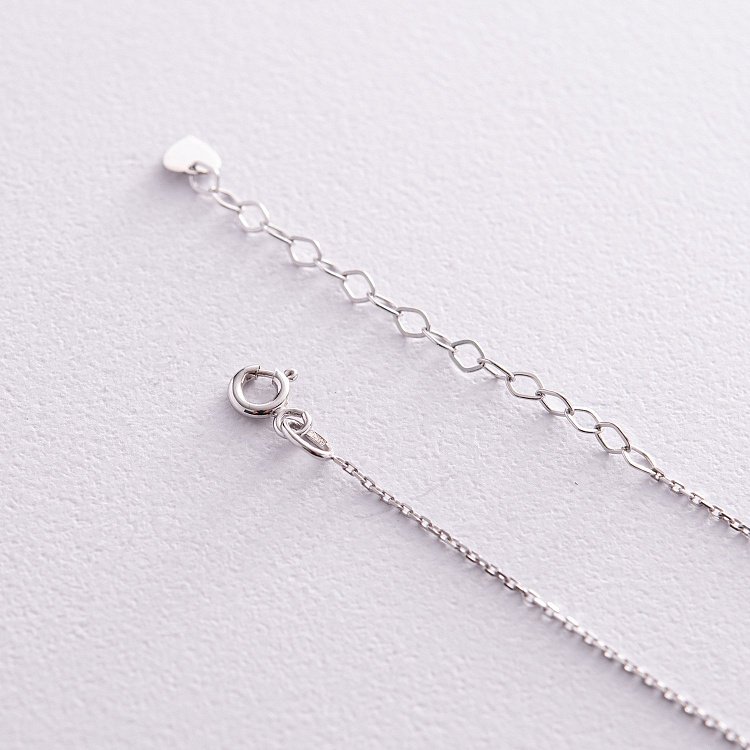 Колье с крестиком в белом золоте кол02356 от ювелирного магазина Оникс - 4