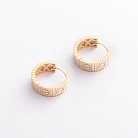 Сережки - кільця "Love" у жовтому золоті с09704 от ювелирного магазина Оникс - 1