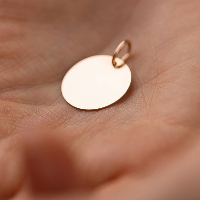 Кулон для гравировки в красном золоте (17 мм) п03611 №4