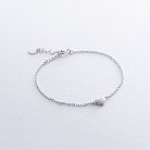 Срібний браслет "Сердечко" (рожева емаль) 141667 от ювелирного магазина Оникс