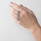Срібний перстень з фіанітами 111893 от ювелирного магазина Оникс - 4