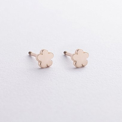 Золотые серьги - пусеты "Цветочки" с09240