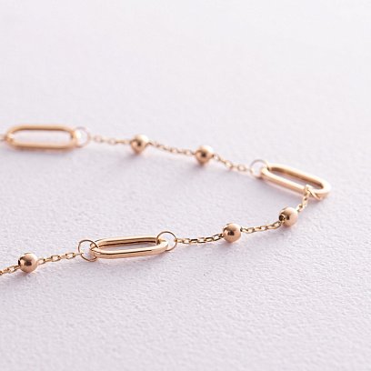 Кольє - ланцюжок "Кульки" у жовтому золоті кол02253 №25