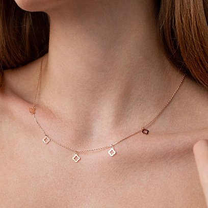 Колье "Клевера" в красном золоте кол01986 №3