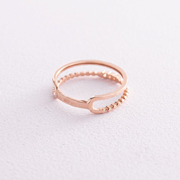 Двойное кольцо "Мириам" с фианитами (красное золото) к07102 от ювелирного магазина Оникс - 5