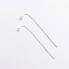 Срібні сережки - протяжки з фіанітами 902-01056 от ювелирного магазина Оникс - 2