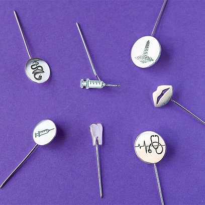 Медицинский значок "Шприц" в серебре 20044 №7