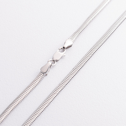 Колье "Gisele" в белом золоте (снейк - 3.5 мм) ц00327-3,5